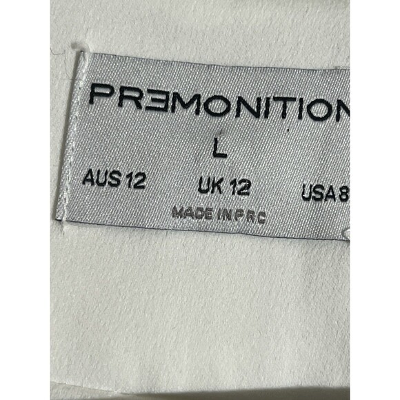 Premonition Blazer Woman's 8 White Open Front Pleated Open Back Jacket - Picture 4 of 7